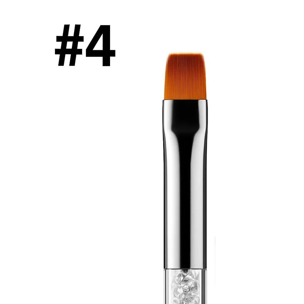 Pędzelek składany z kryształkami CRYSTAL WHITE #4 – biały | NILO Perfect Nails